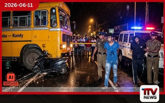 මාවනැල්ලේ බස් රථයකට යටවී යතුරුපැදියක් ඇදගෙන යාමේ සිද්ධිය තරුණයින් දෙදෙනෙක් අත්අඩංගුවට