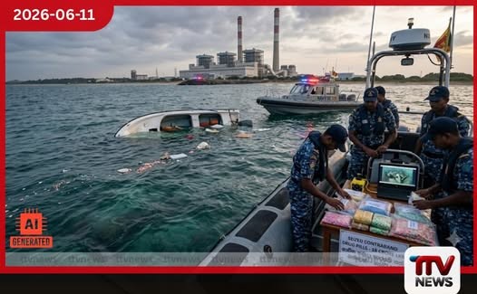 නොරොච්චෝල මුහුදු තීරයේදී අනතුරට ලක්වූ හොර බෝට්ටුව කෝටි 18ක මත්පෙති තොගයක් නාවික හමුදා භාරයට