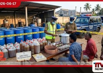 කටුනායකදී නීති විරෝධී මත්පැන් සහ පෙරීමේ උපකරණ සමඟ සැකකරුවන් දෙදෙනෙකු අත්අඩංගුවට