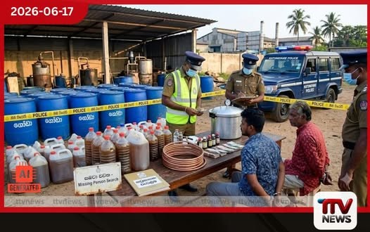 කටුනායකදී නීති විරෝධී මත්පැන් සහ පෙරීමේ උපකරණ සමඟ සැකකරුවන් දෙදෙනෙකු අත්අඩංගුවට