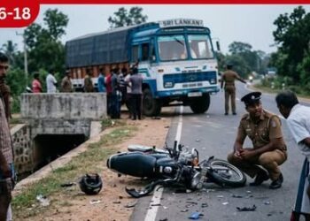 අපරීක්ෂාකාරී ලෙස පසුකර යාමට ගිය යතුරුපැදිය ලොරියක ගැටේ