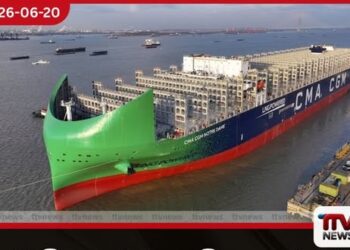 ලොව විශාලතම බහාලුම් නෞකාවක් වන CMA CGM Notre Dame සිය මංගල ගමන ෂැංහයි නුවරින් ආරම්භ කරයි