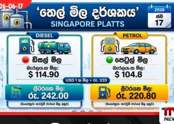 සිංගප්පූරු ප්ලැට්ස් අනුව ඉන්ධන මිළ පහළට