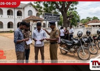 රථවාහන නීති කඩ කළ යතුරුපැදිකරුවන් තිදෙනෙකු වරද පිළිගනී