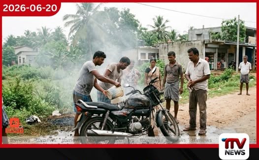ධාවනය වෙමින් තිබූ යතුරුපැදියකට ගිනි ඇවිලේ…