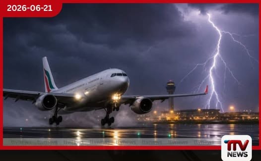 අකුණු සැර වැදී ශ්රී ලංකන් යානයක් දෙදරා යයි
