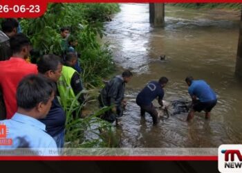 ගිං ගඟේ අබිරහස් මළ සිරුරක් දෑත් දෙපා බැඳ කොන්ක්‍රීට් කෑල්ලක් ගැටගසා ගඟට දමලා