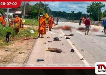 තායිලන්තයේ පාගමනක යෙදුණු භික්ෂූන් වහන්සේලා පිරිසක් අනතුරට භික්ෂූන් වහන්සේලා අටනමක් අපවත් වෙති