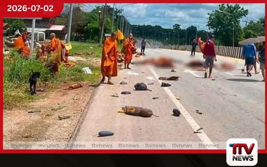 තායිලන්තයේ පාගමනක යෙදුණු භික්ෂූන් වහන්සේලා පිරිසක් අනතුරට භික්ෂූන් වහන්සේලා අටනමක් අපවත් වෙති