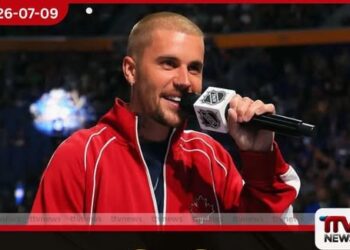 ජස්ටින් බීබර් 2026 පාපන්දු ලෝක කුසලාන අවසන් මහා තරගයේ විවේක කාලයේදී ප්රසංගයකට