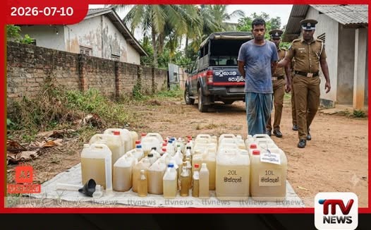 නීති විරෝධී මත්පැන් සමඟ සැකකරුවෙක් කටුනායක පොලිස් අත්අඩංගුවට