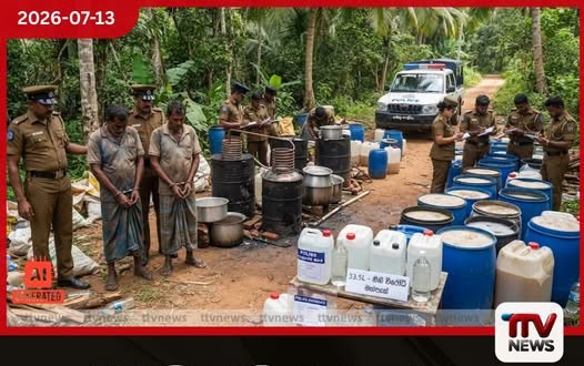 නීති විරෝධී මත්පැන් සහ පෙරීමට යොදාගන්නා ද්රව්ය සමඟ සැකකරුවන් දෙදෙනෙකු යක්කලදී අත්අඩංගුවට
