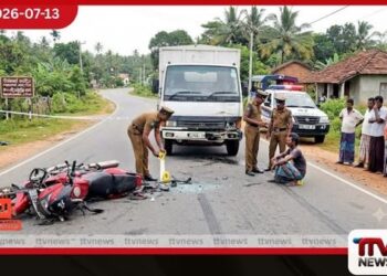යතුරුපැදියක් ලොරි රථයක ගැටීමෙන් පුද්ගලයෙකු ජීවිතක්ෂයට