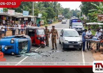 මල්වානේදී ත්රී රෝද රථයක් කාර් රථයක ගැටී 19 හැවිරිදි තරුණයෙකු මරුට