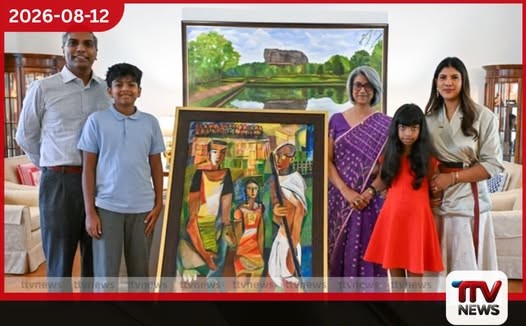 මහත්මා ගාන්ධීගේ 1927 ලංකා සංචාරය සිහිගන්වන සිතුවමක් නවදිල්ලියේ ශ්රී ලංකා මහ කොමසාරිස් කාර්යාලයට