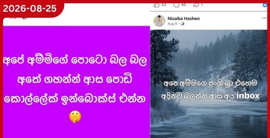 අද ඔහු අම්මාට, නංගීට කරන මේ කුපාඩි වැඩේ…