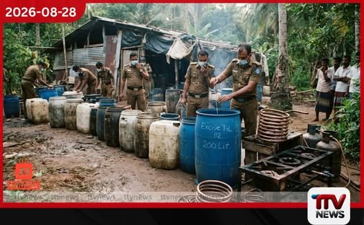 මොරොන්තුඩුවේදී ගෝඩා ලීටර් 6,048ක් සමඟ තඹ දඟර 5ක් සහ ගෑස් ලිප් 3ක් සොයාගනී!