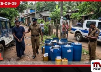 රාගම පොඩිවීකුඹුරේදී නීතිවිරෝධී මත්පැන් ලීටර් 100ක  තොගයක් සමඟ සැකකරුවෙක් අත්අඩංගුවට