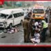 දක්ෂිණ අධිවේගී මාර්ගයේ වාහන 8ක් එකිනෙක ගැටී පාසල් දරුවන් 6 දෙනෙකු ඇතුළු 10 දෙනෙකු රෝහලට!