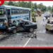 පැල්වෙහෙරදී බස් රථයක් මෝටර් රථ දෙකක ගැටී දඹුල්ල ජාතික පාසලේ විදුහල්පතිවරයා ජීවිතක්ෂයට