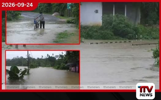 මාතර ප්රදේශ රැසක මාර්ග හා පහත් බිම් ජලයෙන් යටවෙයි