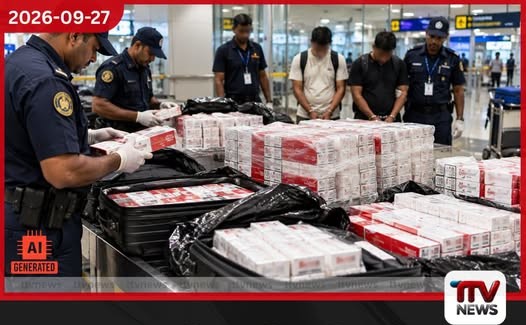 නීති විරෝධී දුම්වැටි 32,000ක් සමඟ චීන ජාතිකයින් දෙදෙනෙක් කටුනායකදී අත්අඩංගුවට!