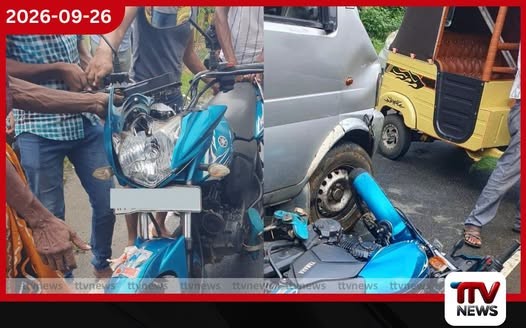 ඉංගිරිය – කොළඹ මාර්ගයේ තිරිංග ලිහිල් වී ඉදිරියට ගිය ලොරිය යතුරුපැදියක සහ ත්රීරෝද රථයක ගැටෙයි