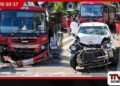 පොලිස් නිලධාරියාගේ කාර් එක මහියංගණයේදී බස් රථයේ හැප්පෙයි දෙදෙනෙක් රෝහලට
