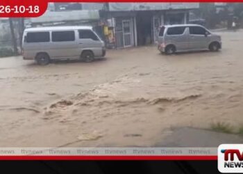අකුණු සහිත අධික වැස්සෙන් නුවරඑළිය නගරය සහ ප්‍රධාන මාර්ග ජලයෙන් යටවෙයි!