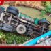 ගලේවෙල කළු පාලමෙන් ටිපර් රථයක් පහළට පෙරළෙයි