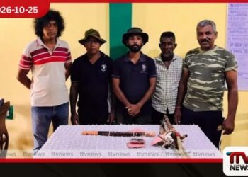 වප් පුර පසළොස්වක පොහොය දින  හිමිදිරියේ වන සතුන් දඩයම් කිරීමට  බඳින තුවක්කුවක් ඇටවූ  සැකකරුවෙකු අත්අඩංගුවට